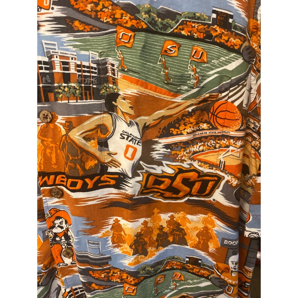 Reyn Spooner Oklahoma State Cowboys Boone Pickens Button Down Mens XL Shirt - Picture 4 of 5